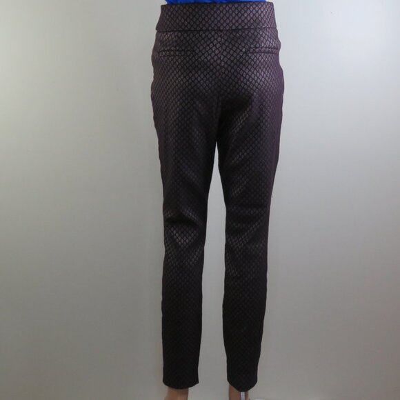 Apt 9 Women's Shiny Purple Floral Brynn Pull-On Pants Size 12 (C1326) - Picture 5 of 7